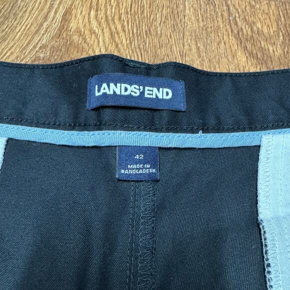 Lands End Mens Solid Black Chino Shorts Size 42 Cotton Blend 10.5" Inseam - Picture 6 of 9
